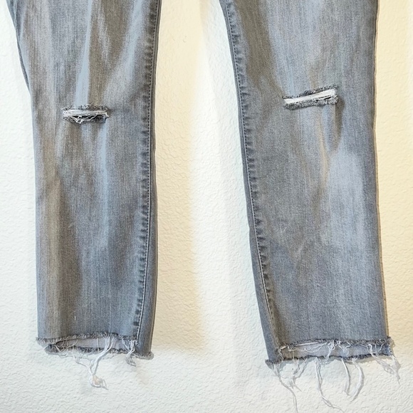 Indigo Blue Gray Denim Raw Hem Low Rise Under Belly Maternity Jeans Size Small - Picture 3 of 5